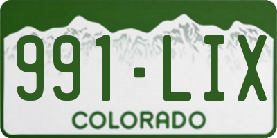 CO license plate 991LIX