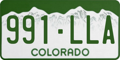 CO license plate 991LLA