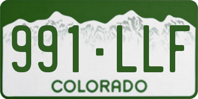 CO license plate 991LLF