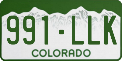 CO license plate 991LLK