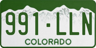 CO license plate 991LLN