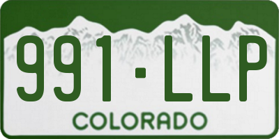 CO license plate 991LLP