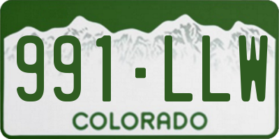 CO license plate 991LLW