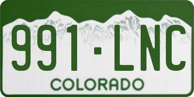 CO license plate 991LNC