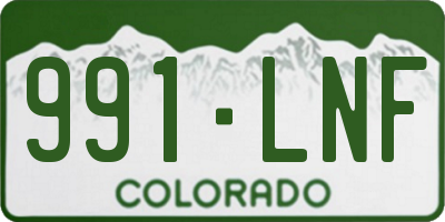 CO license plate 991LNF