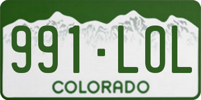 CO license plate 991LOL