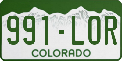 CO license plate 991LOR