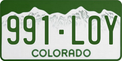 CO license plate 991LOY