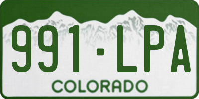 CO license plate 991LPA