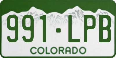 CO license plate 991LPB