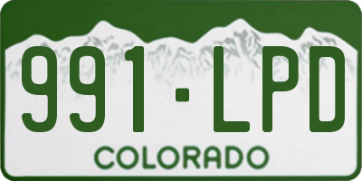 CO license plate 991LPD