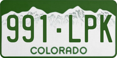 CO license plate 991LPK