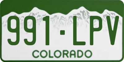 CO license plate 991LPV