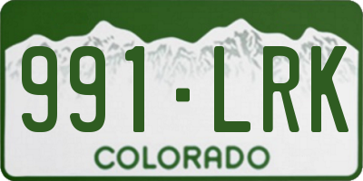 CO license plate 991LRK