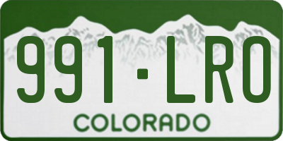 CO license plate 991LRO