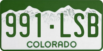 CO license plate 991LSB