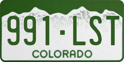 CO license plate 991LST
