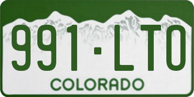 CO license plate 991LTO