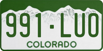 CO license plate 991LUO