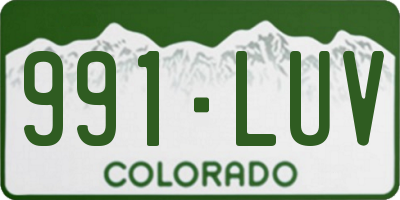 CO license plate 991LUV