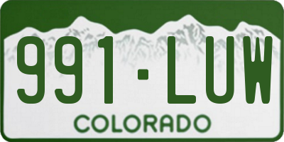 CO license plate 991LUW