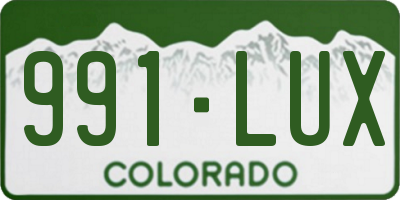 CO license plate 991LUX