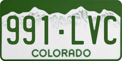 CO license plate 991LVC