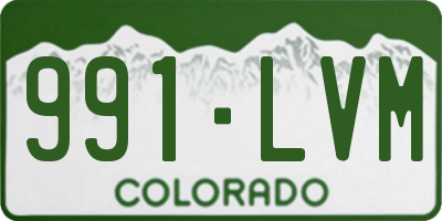 CO license plate 991LVM