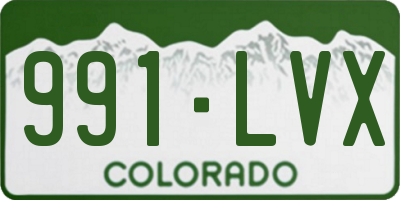 CO license plate 991LVX