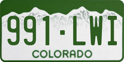 CO license plate 991LWI