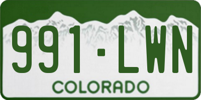 CO license plate 991LWN