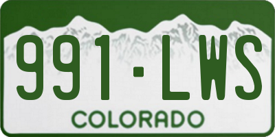 CO license plate 991LWS