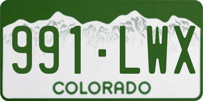 CO license plate 991LWX