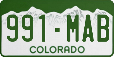 CO license plate 991MAB