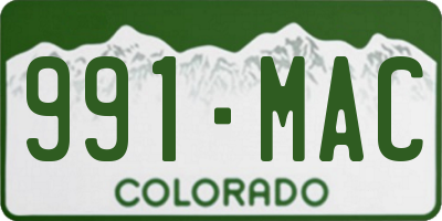 CO license plate 991MAC