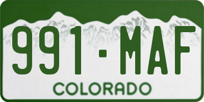 CO license plate 991MAF