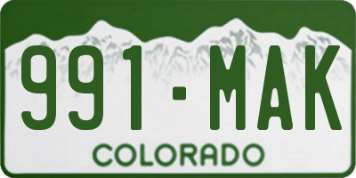 CO license plate 991MAK