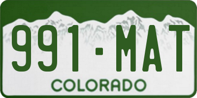 CO license plate 991MAT