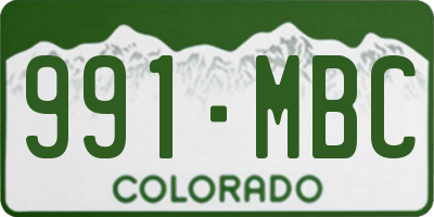 CO license plate 991MBC
