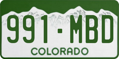 CO license plate 991MBD