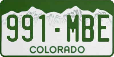 CO license plate 991MBE