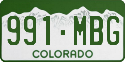 CO license plate 991MBG