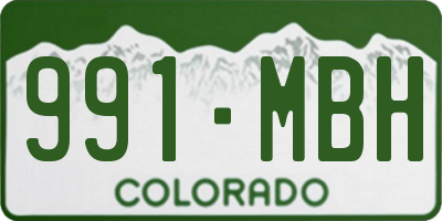 CO license plate 991MBH