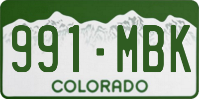 CO license plate 991MBK