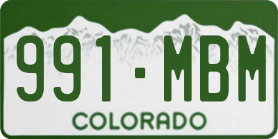 CO license plate 991MBM