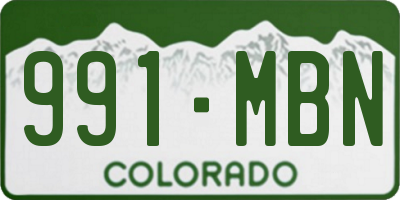 CO license plate 991MBN