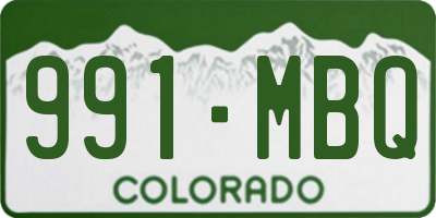 CO license plate 991MBQ