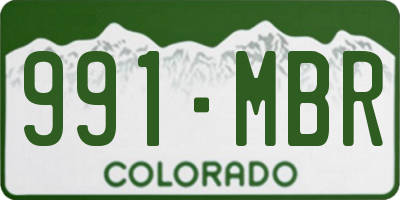 CO license plate 991MBR
