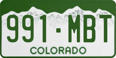 CO license plate 991MBT