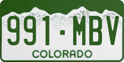 CO license plate 991MBV